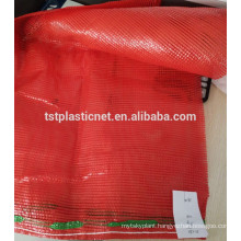 50x80cm red mesh bags for onions and potatos vegetables, fire wood sack